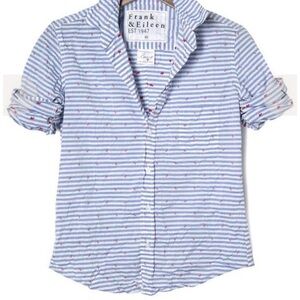 Frank And Eileen Shirley Anchor Shirt Blue And White Stripe Size XS